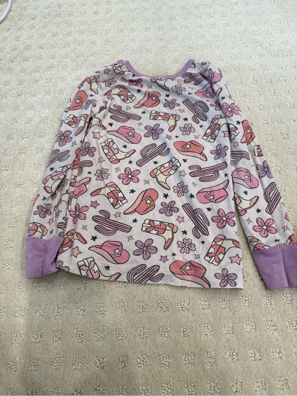 Caden Lane Bamboo Pajama Set 3T Pink Cowgirl Western Boots Hats Cactus
